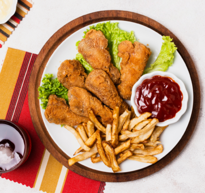 5 Pcs Chicken, 2 x Chips